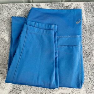 asics athletic light blue activewear yoga pants size large women's